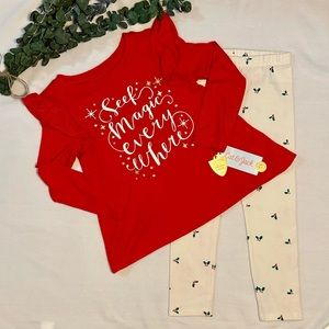 NWT Cat & Jack Super Soft Seek Magic Everwhere T-Shirt & Printed Legging Set